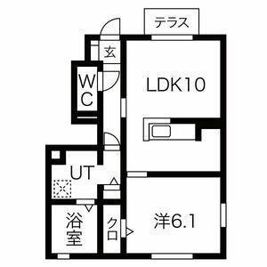 SUMIKA(1LDK/1階)の間取り写真