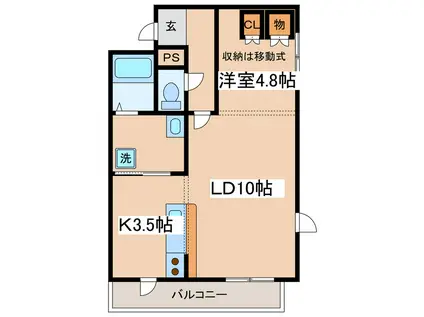 LIVING JOY(1LDK/3階)の間取り写真