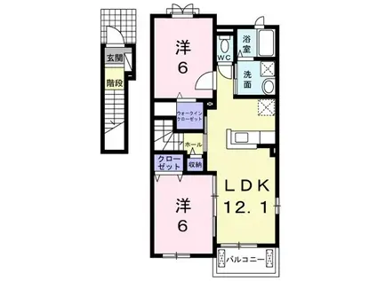 ジールマルマツIV(2LDK/2階)の間取り写真