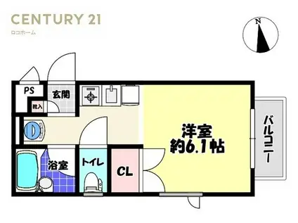 コンフォート軽里(1K/2階)の間取り写真