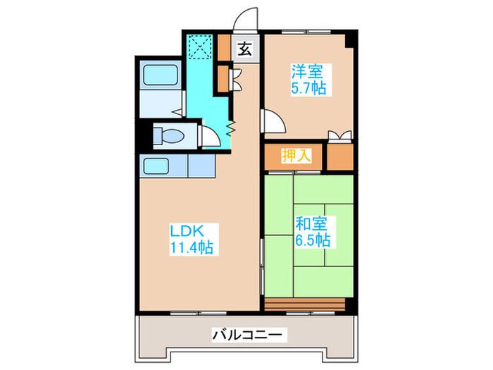 しんかわコーポ裏参道(2LDK/4階)の間取り写真