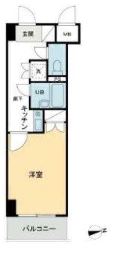 コート新橋(1K/4階)の間取り写真