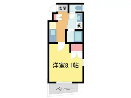 クレアール本山(1K/2階)の間取り写真