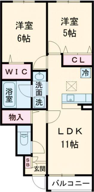 ガーデンホーム青葉丘(2LDK/1階)の間取り写真