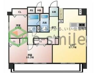 ソフィア21新合川(2LDK/5階)の間取り写真