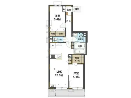 ラ メゾン パルフェ(2LDK/1階)の間取り写真