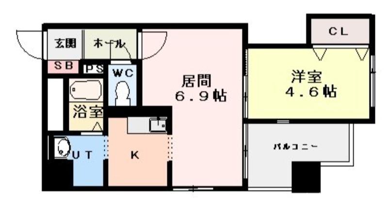 クレエル大通(1LDK/4階)の間取り写真