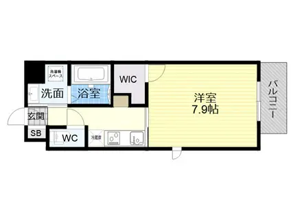 Y&Mスパシオ友渕(1K/2階)の間取り写真