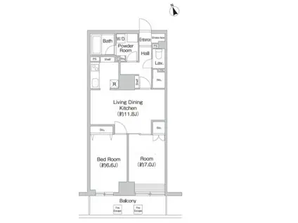 プライムアーバン町屋サウスコート(2LDK/3階)の間取り写真