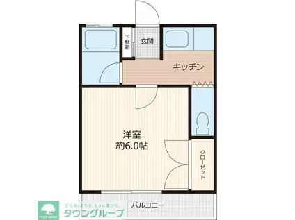 ストーンズ毛呂(1K/1階)の間取り写真