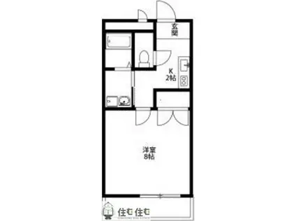 アンプルール フェール 加藤(1K/3階)の間取り写真