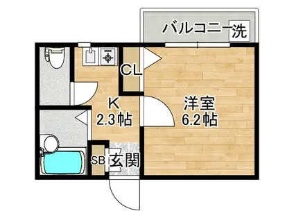 コウヨウ井口堂(ワンルーム/3階)の間取り写真