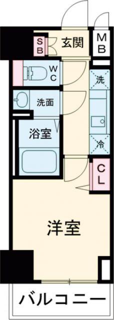 CREST TAPP DITA 神戸西パークフロント(1K/11階)の間取り写真