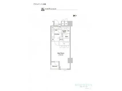 プライムアーバン池袋(1K/4階)の間取り写真