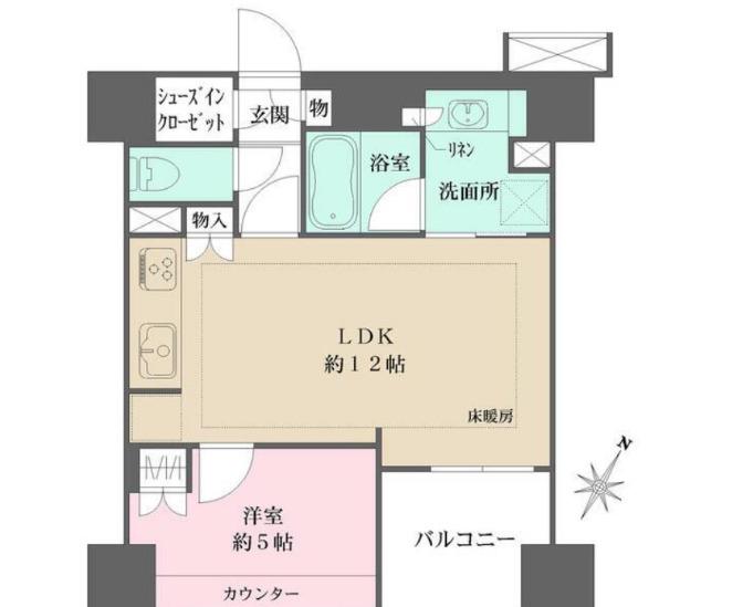BELISTA横浜(1LDK/9階)の間取り写真