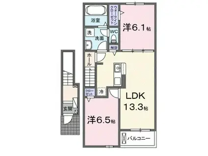 リベーラレシデンシア(2LDK/2階)の間取り写真