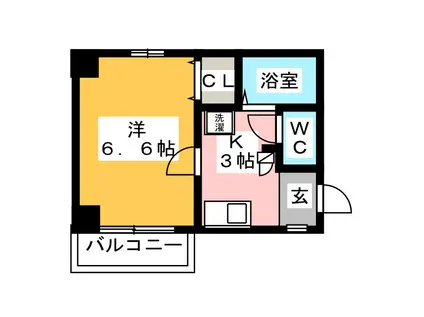 ジョイナス(1K/2階)の間取り写真