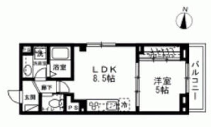 カーサ法恩寺橋(1LDK/3階)の間取り写真