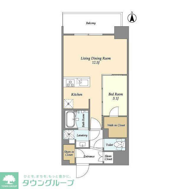 ルネサンスコート錦糸町II(1LDK/11階)の間取り写真