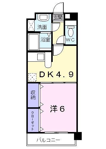 レルべ保田窪(1DK/1階)の間取り写真