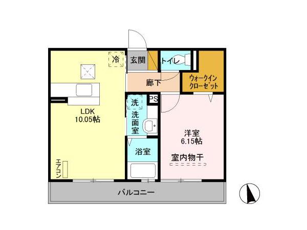 サンシティ大和(1LDK/3階)の間取り写真