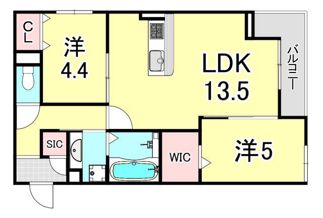 COCOONIA(2LDK/3階)の間取り写真