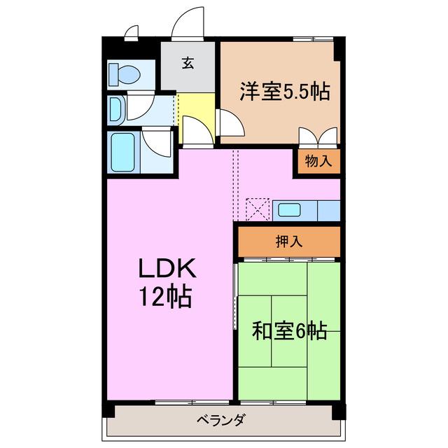 フェステ菊屋第6(2LDK/3階)の間取り写真