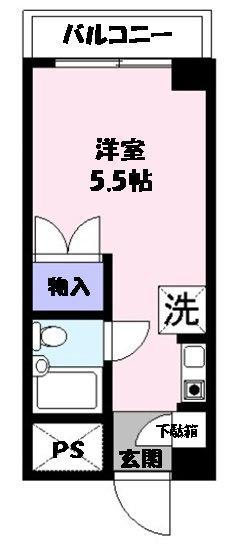 カルムフジミ(ワンルーム/8階)の間取り写真