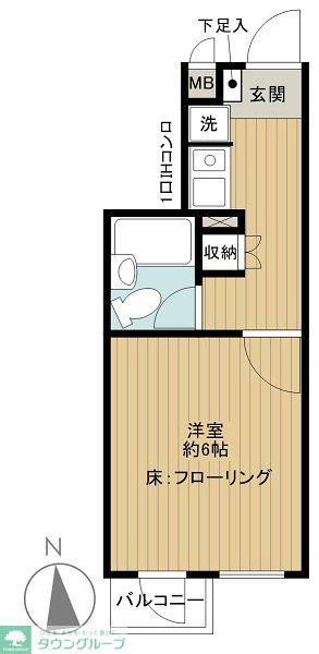 フェニックス代々木上原(1K/4階)の間取り写真