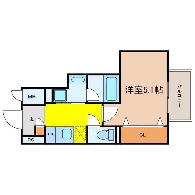 AKASHI ENTEPRISE(1K/6階)の間取り写真