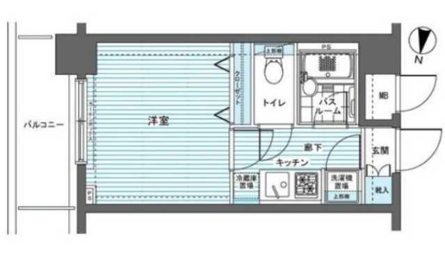 トーシンフェニックス赤坂(1K/7階)の間取り写真
