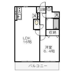 モアベリー(1LDK/5階)の間取り写真