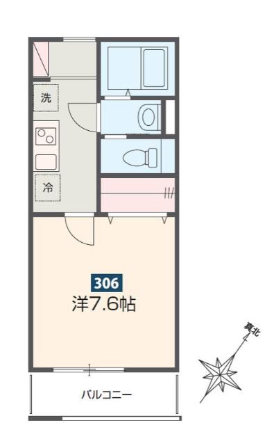 MELDIA春日部(1K/3階)の間取り写真
