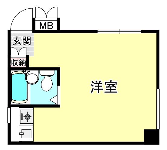 コムーネ灘(ワンルーム/2階)の間取り写真