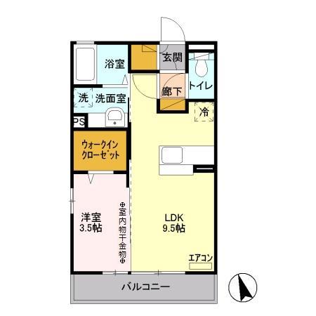 アーバンロック305(1LDK/3階)の間取り写真