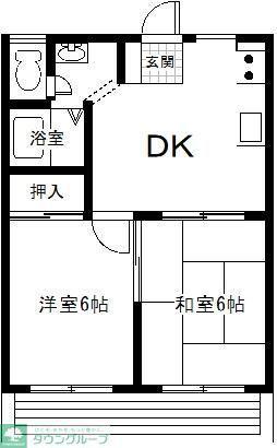 メゾンN(2DK/2階)の間取り写真