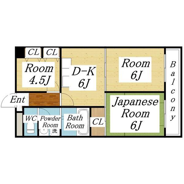 サンリッツ巽(3LDK/5階)の間取り写真