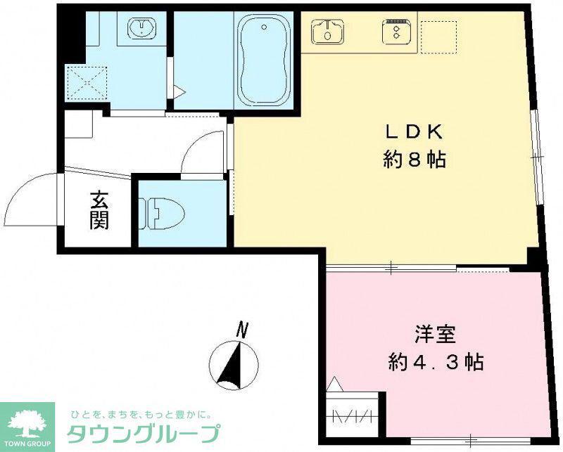 RAMII板橋大和町(1LDK/2階)の間取り写真