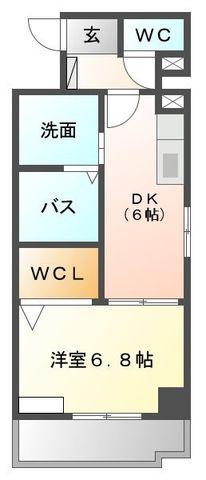 RISE LIFE(1DK/2階)の間取り写真