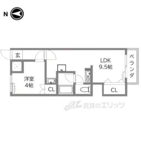 HEART桜館(1LDK/2階)の間取り写真