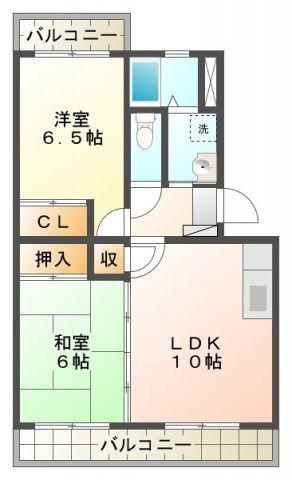 フローラII(2LDK/2階)の間取り写真