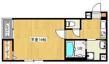 STELLA南町(1K/2階)の間取り写真