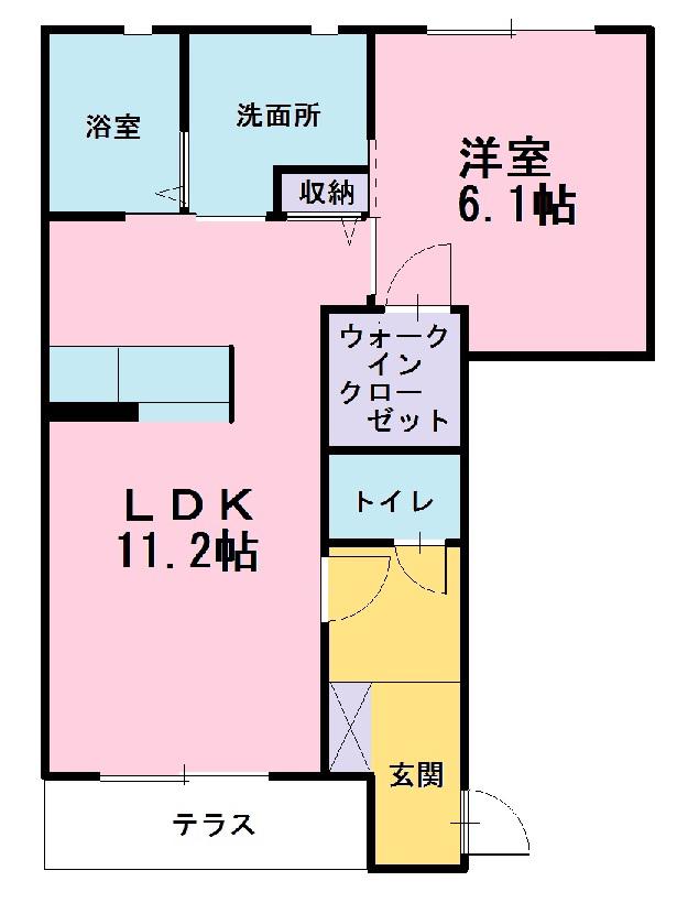 KOUシャーメゾン(1LDK/1階)の間取り写真