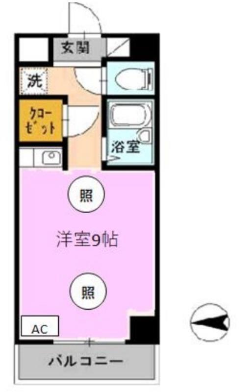土井ハイツ北条口(ワンルーム/4階)の間取り写真