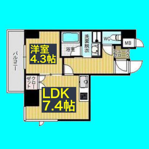 セレニティー東山公園(1LDK/7階)の間取り写真