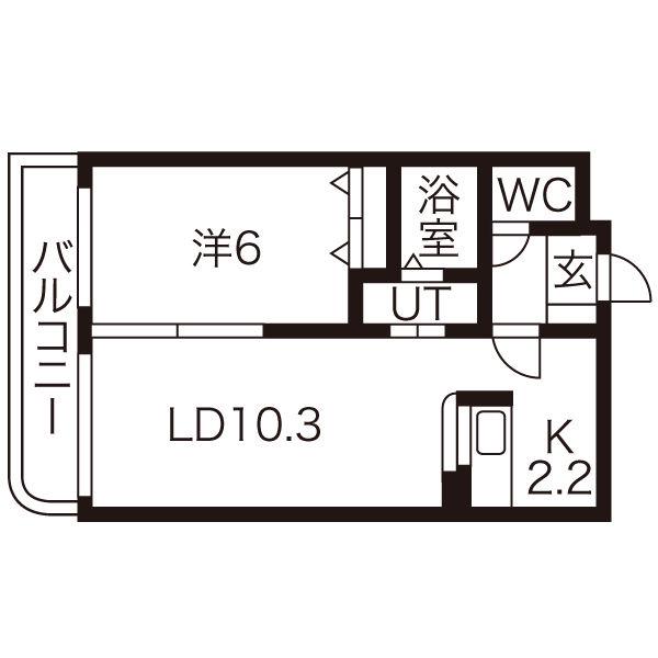 エルミタージュ(1LDK/2階)の間取り写真
