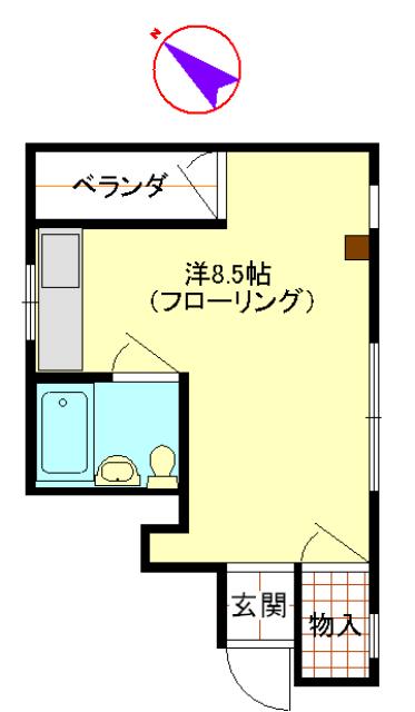 久が原ビル(ワンルーム/2階)の間取り写真