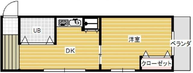 島田ハイツ2(1DK/3階)の間取り写真
