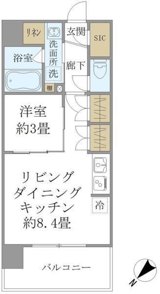 ステラコート川崎(1LDK/6階)の間取り写真