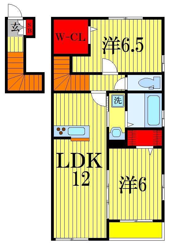 エトワール(2LDK/2階)の間取り写真